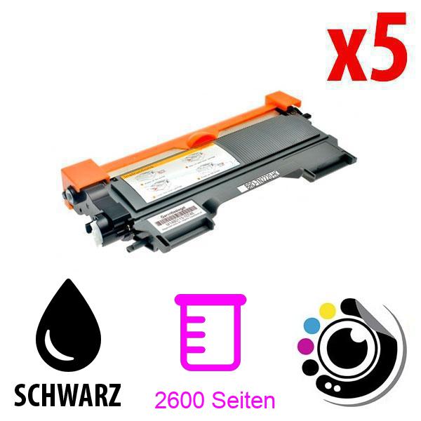 Kompatibles Tonerpaket x5 Brother TN2220 / TN2210 / TN450 schwarz