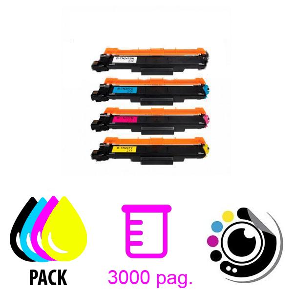 Pack mit 4 kompatiblen Tonern Brother TN243 / TN247