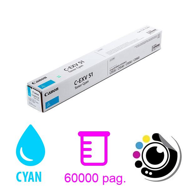Original Canon Toner C-EXV51 Cyan 0482C002