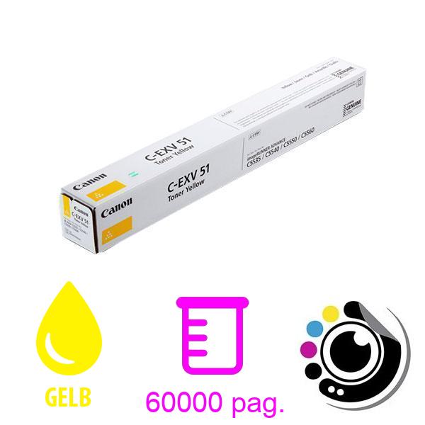 Original Canon Toner C-EXV51 Gelb 0484C002