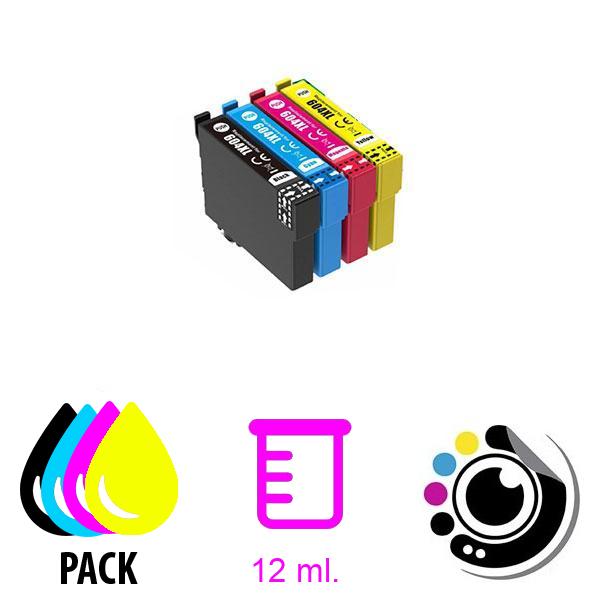 Pack mit 4 kompatiblen Epson 604XL C13T10H64010 Patronen