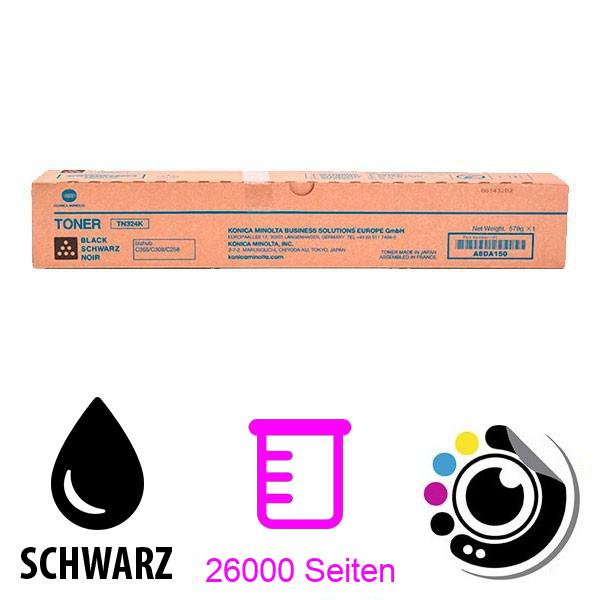 Originaltoner Konica Minolta Bizhub C258 / C308 / C368 schwarz A8DA150 / TN-324K / TN324