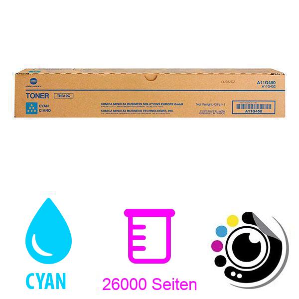 Original Toner Konica Minolta Bizhub C360 Cyan A11G450 / TN319C / TN319