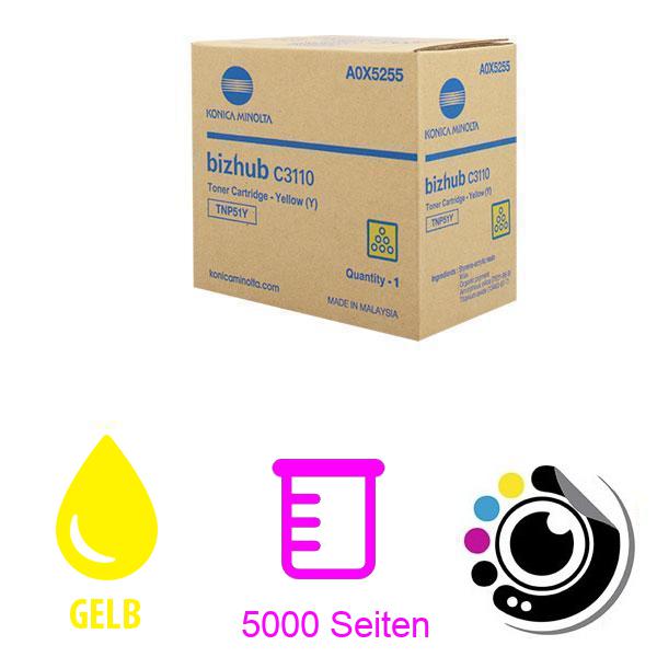 Original Toner Konica Minolta Bizhub C3110 Gelb TNP51 Y / A0X5255