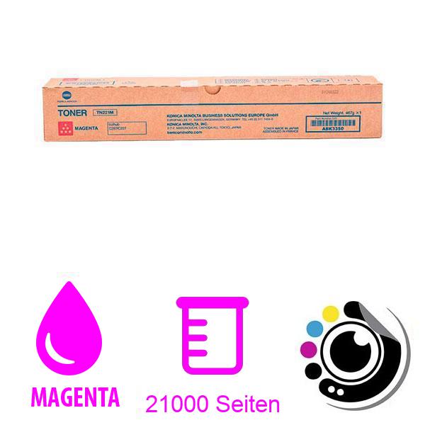 Original Toner Konica Minolta Bizhub C227 / C267 / C287 Magenta TN-221M / A8K3350 / TN221