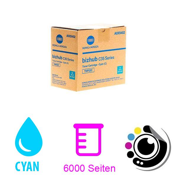 Original Toner Konica-Minolta TNP-22 Cyan (A0X5452)