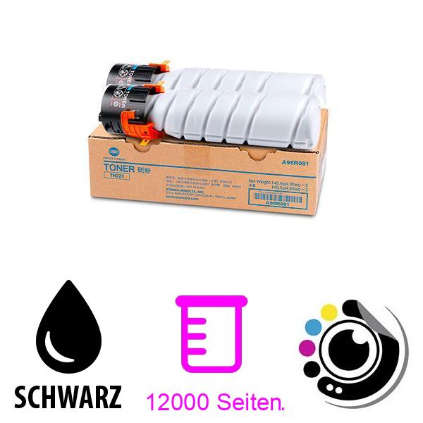 Original Toner x2 Konica Minolta TN222 schwarz A98R081