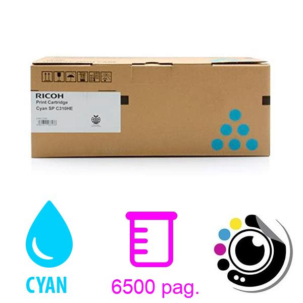 Original Toner Ricoh aficio sp-c310he cyan 406480