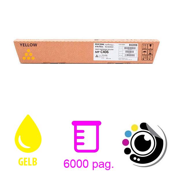 Original Toner Ricoh MP C306 / MP C406 Gelb