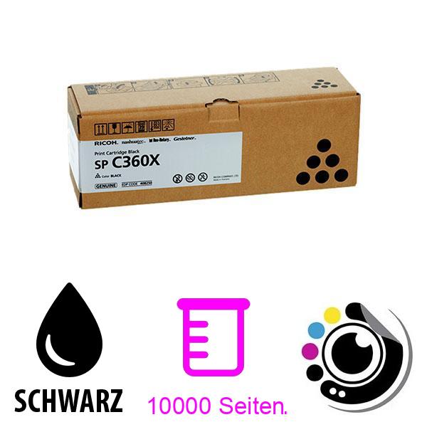 Original Toner Ricoh SP-C360X Schwarz 408250