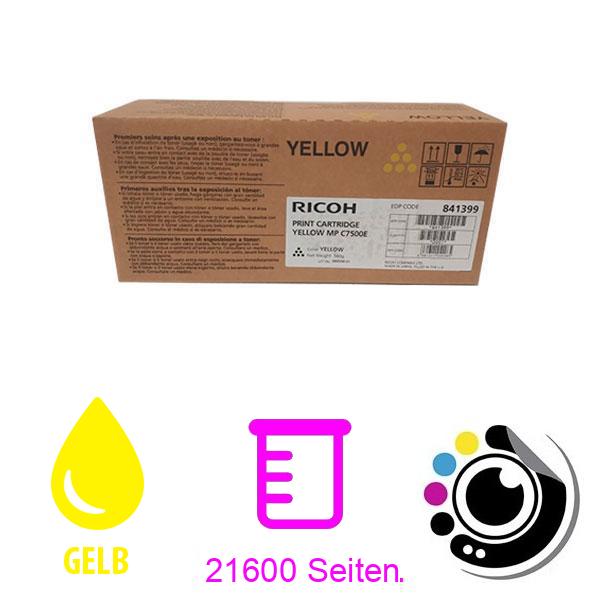 Original Toner Ricoh MPC6000 / MPC7500 Gelb 841399