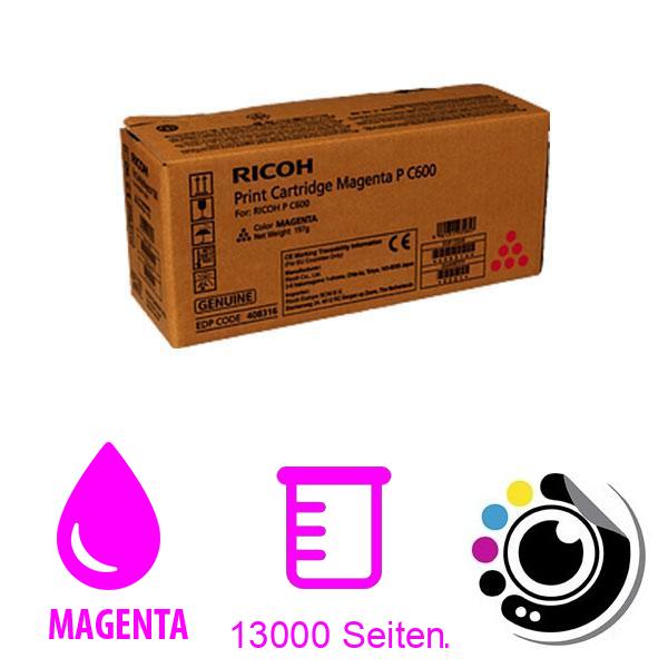 Original Toner Ricoh P-C600 Magenta 408316
