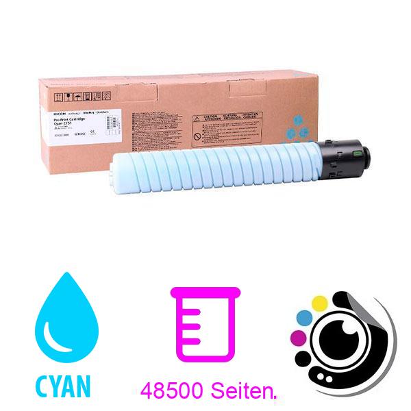 Original Toner Ricoh Pro C651 / Pro C751 Cyan 828309 Ohne Verpackung