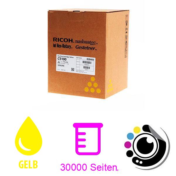 Original Toner Ricoh Pro C5100 / C5110 Gelb 828403